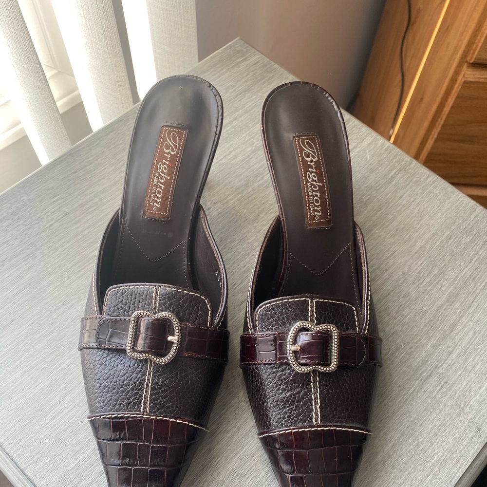 Brighton Precia Chocolate Mule - Size 7.5 Never been worn.
